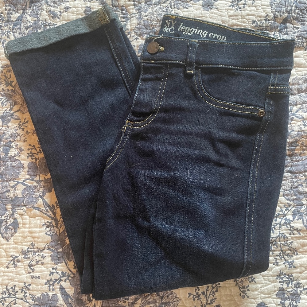New York & Company cropped dark wash jeans